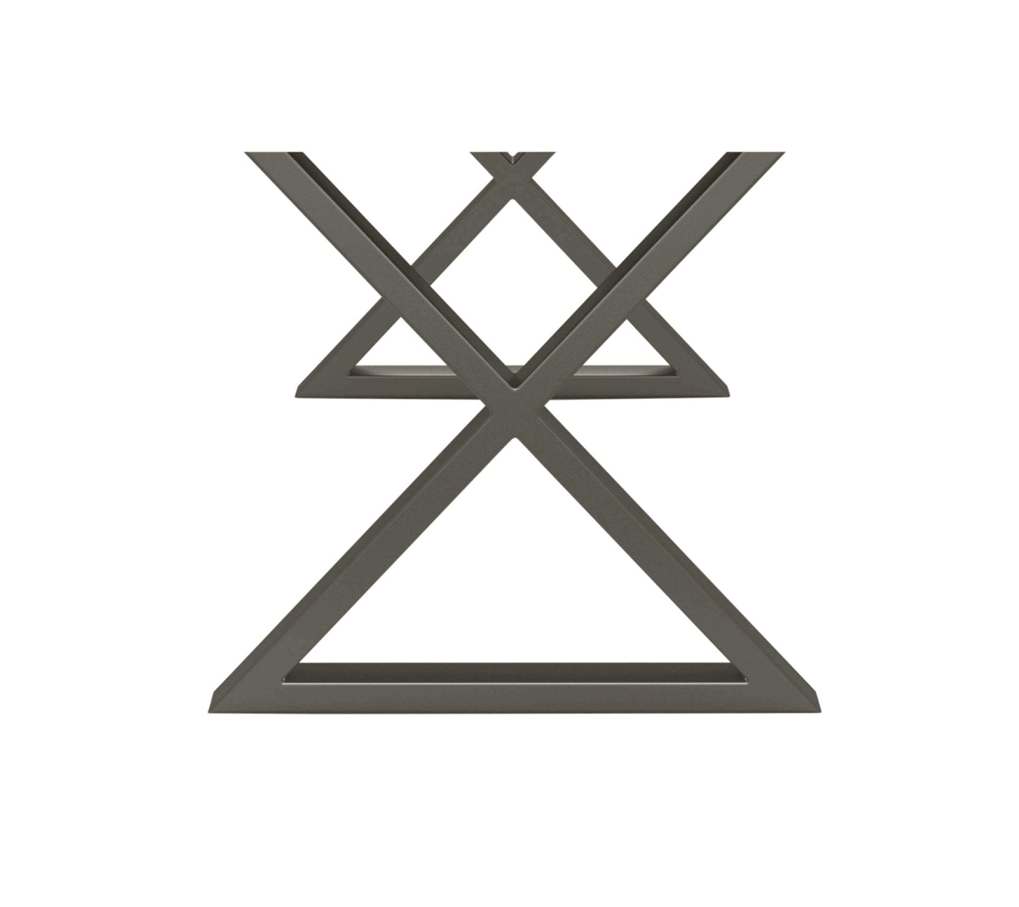 Brooks - X Dining Table Base - Set of 2 - Pewter - Central Designs