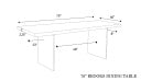 Brooks - Dining Table - Glass Base - 40" x 79" - Sandblasted Grey Top - Clear Glass Base
