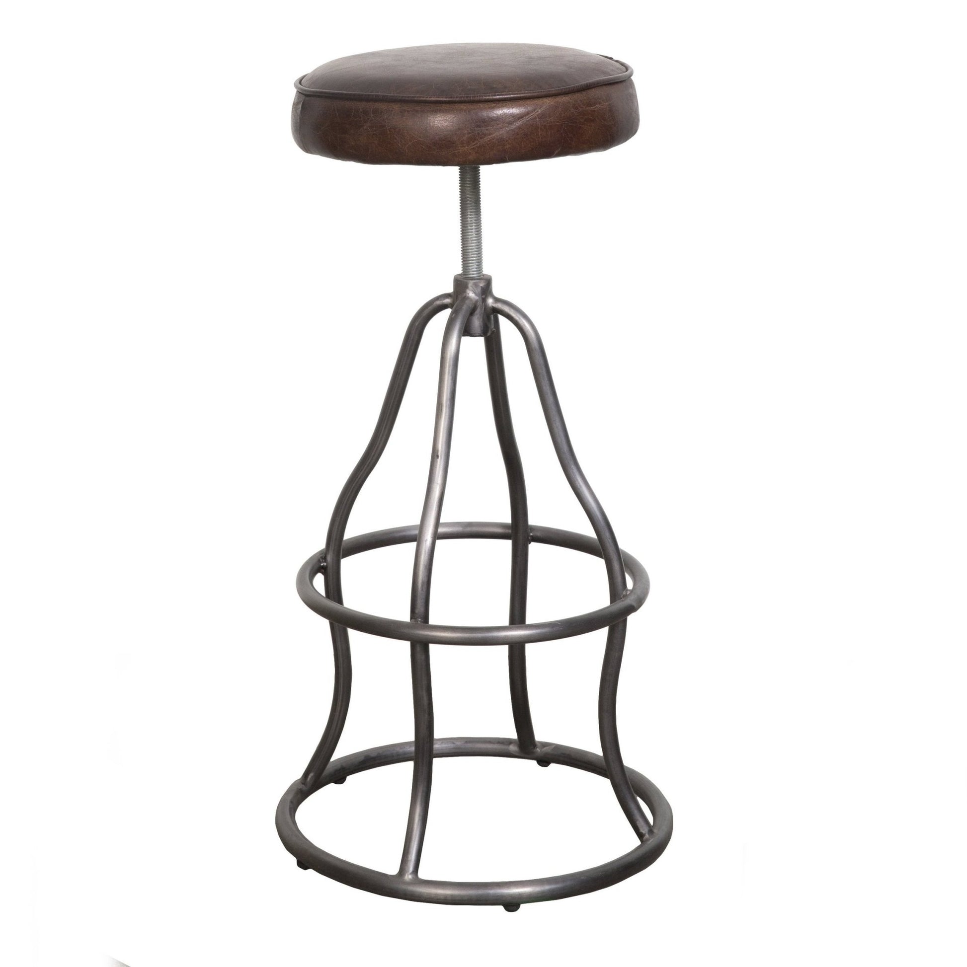 Bowie Stool - Vintage Brown Leather - Central Designs