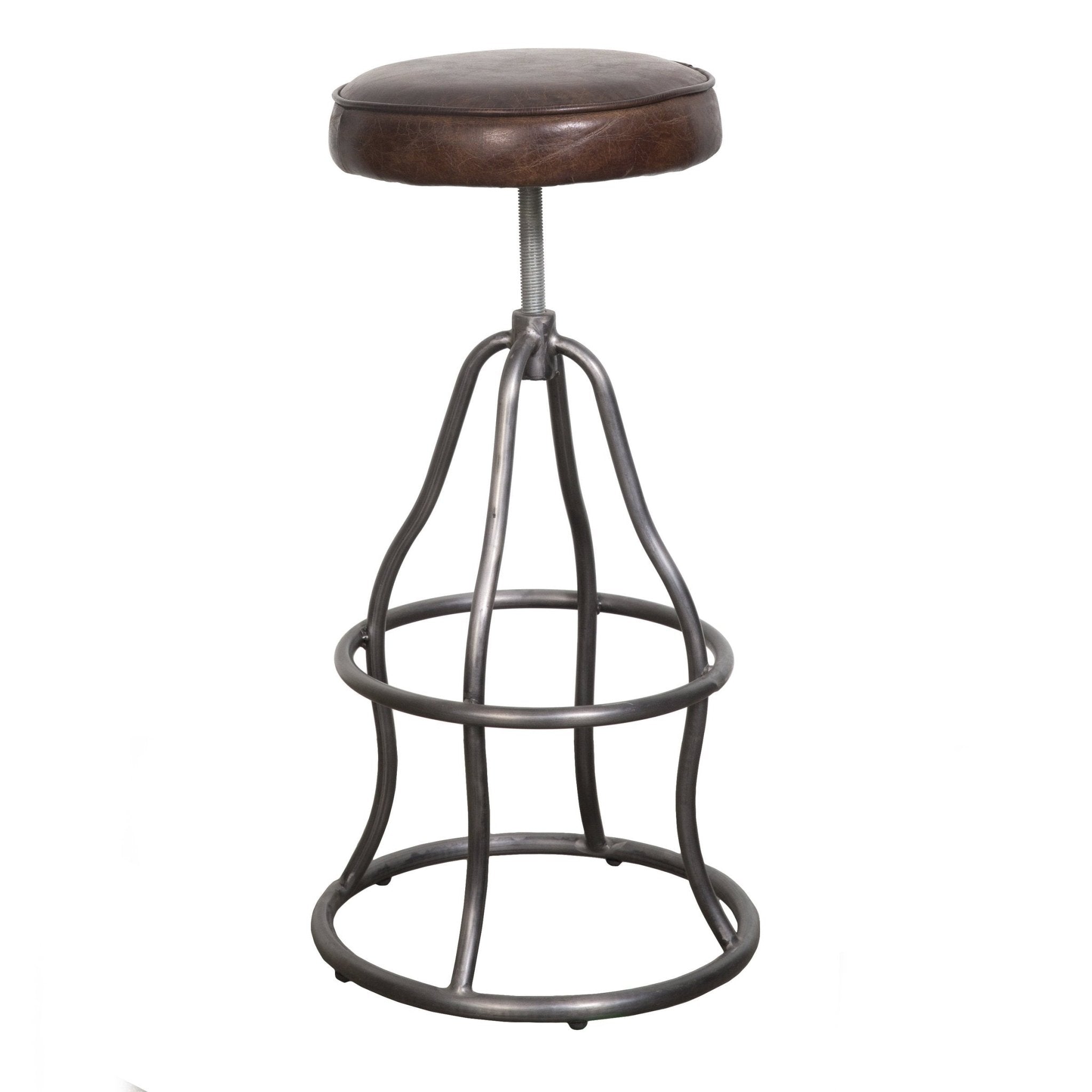 Bowie Stool - Vintage Brown Leather - Central Designs