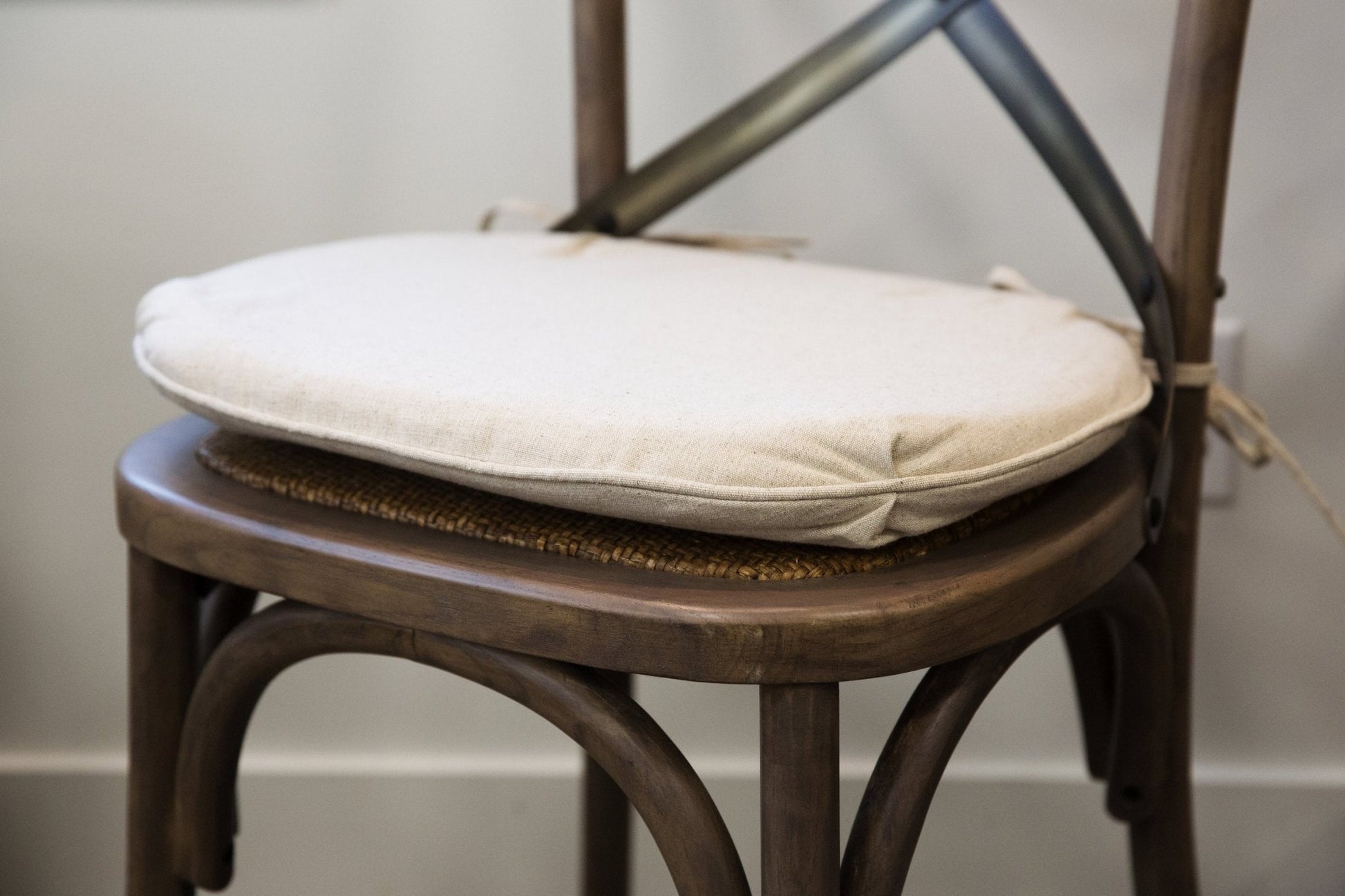 Seat Cushion for Cross Back Chair - Linen - Central Designs