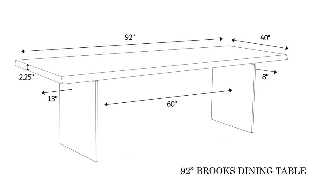Brooks - Dining Table - Glass Base - 40" x 92" - Sandblasted Grey Top - Clear Glass Base