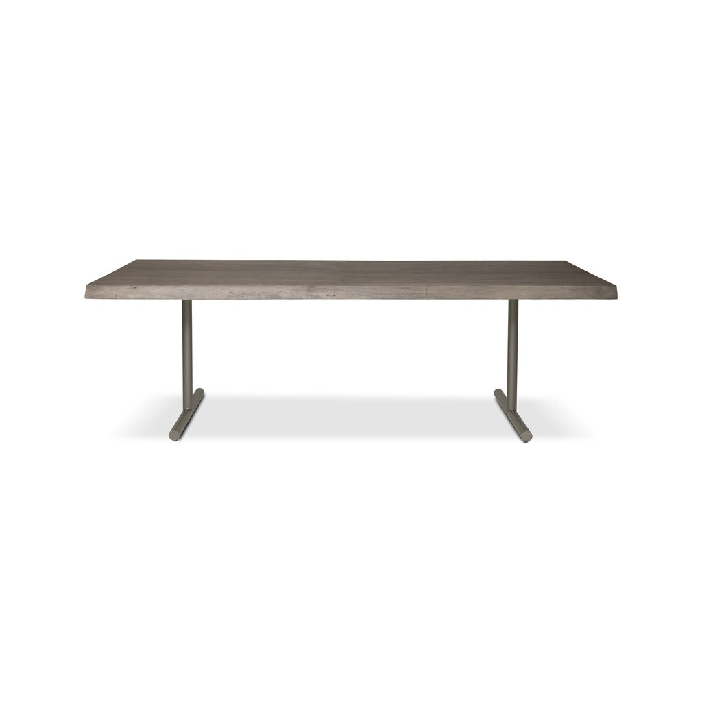 Brooks - Dining Table - T Base - 40" x 116" - Sandblasted Grey Top - Pewter Base