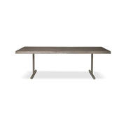 Brooks - Dining Table - T Base - 40" x 116" - Sandblasted Grey Top - Pewter Base
