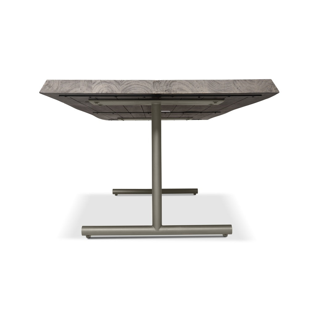 Brooks - Dining Table - T Base - 40" x 116" - Sandblasted Grey Top - Pewter Base