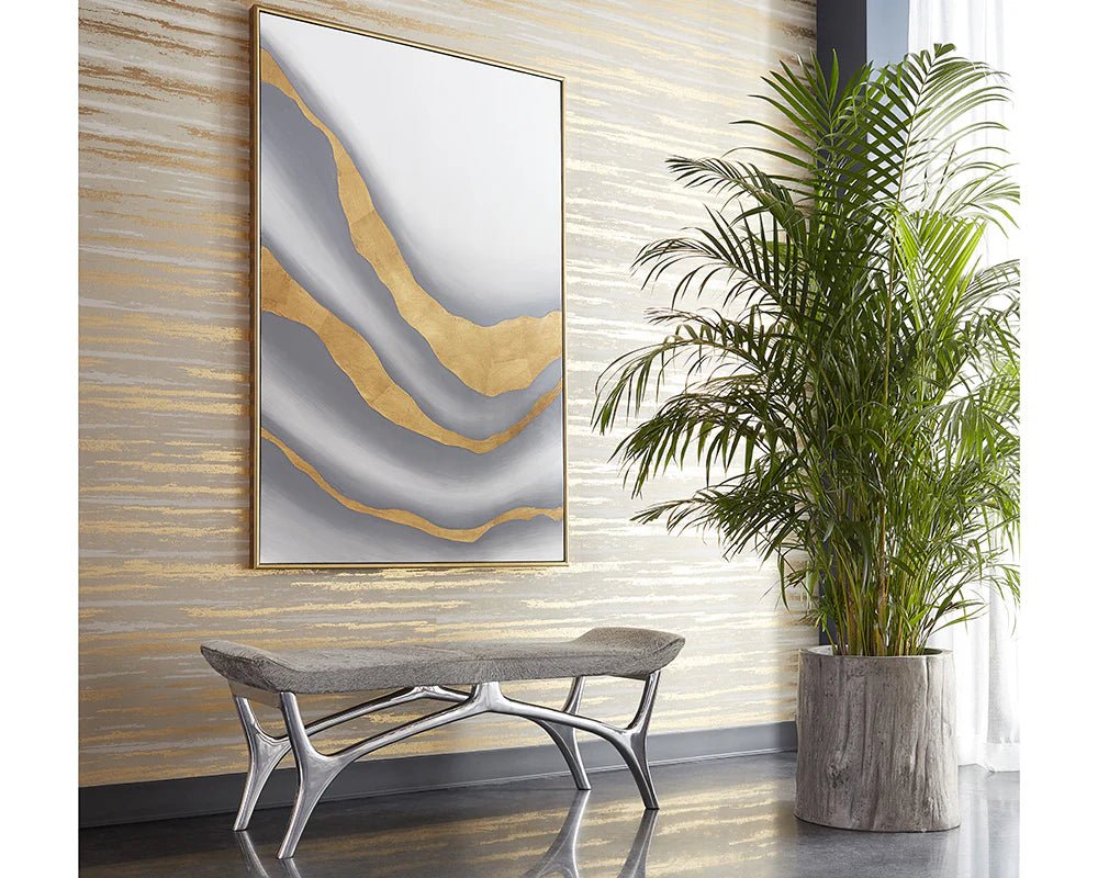 Gold Abyss (Set Of 2) - 40" X 60" - Gold Floater Frame - Central Designs