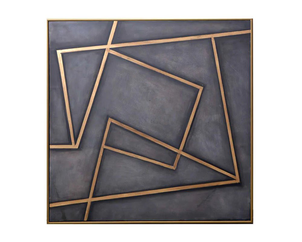 In A Maze - 60" X 60" - Gold Floater Frame - Central Designs