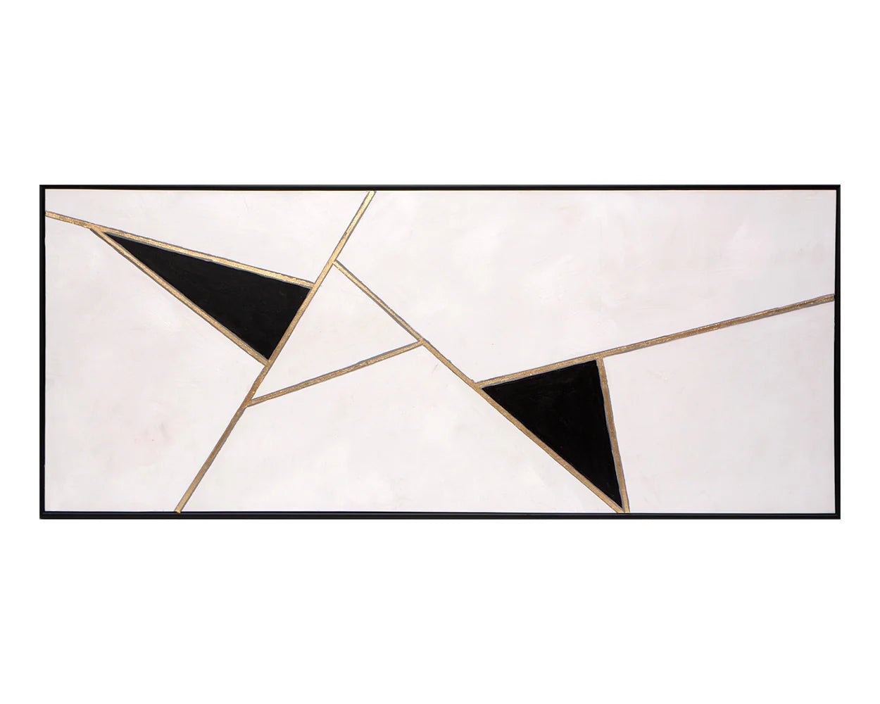 Geometric Relation - 72" X 30" - Black Floater Frame - Central Designs