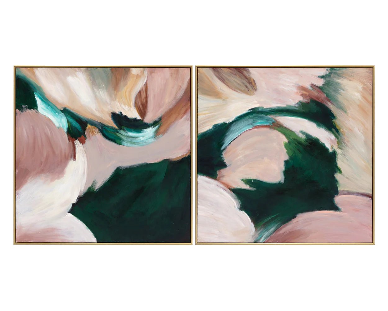 Wild Ones (Set Of 2) - 48" X 48" - Gold Floater Frame - Central Designs