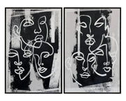 Face To Face (Set Of 2) - 40" X 60" - Black Floater Frame - Central Designs