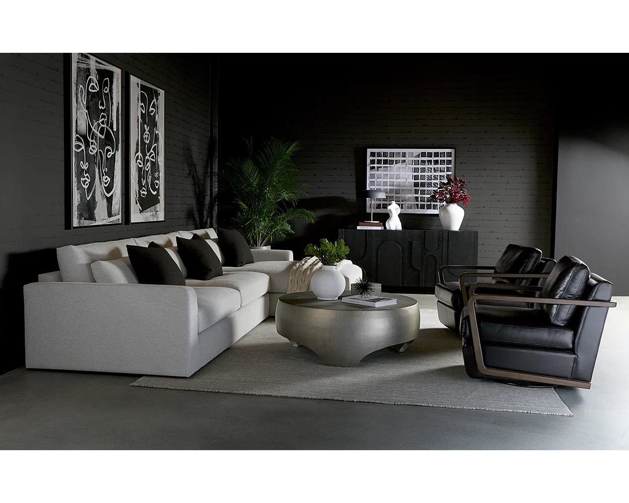 Face To Face (Set Of 2) - 40" X 60" - Black Floater Frame