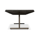 Brooks - Dining Table - T Base - 40" x 116" - Ebonized Top - Brass Base