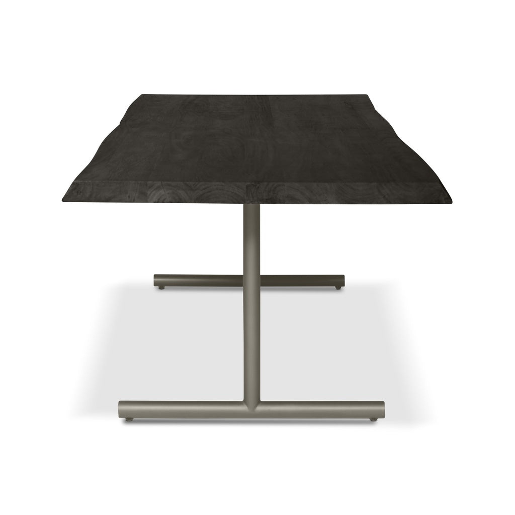 Brooks - Dining Table - T Base - 40" x 116" - Ebonized Top - Pewter Base