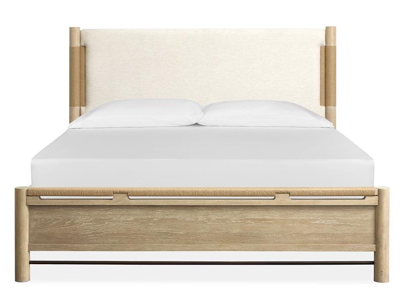 Sunset Cove Queen Panel Bed w/Upholstered Headboard - Central Designs