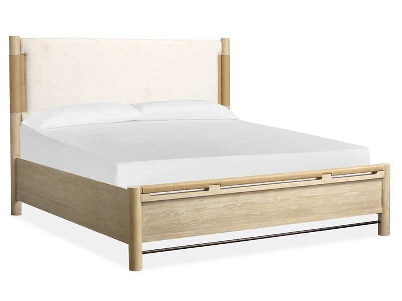 Sunset Cove Queen Panel Bed w/Upholstered Headboard - Central Designs