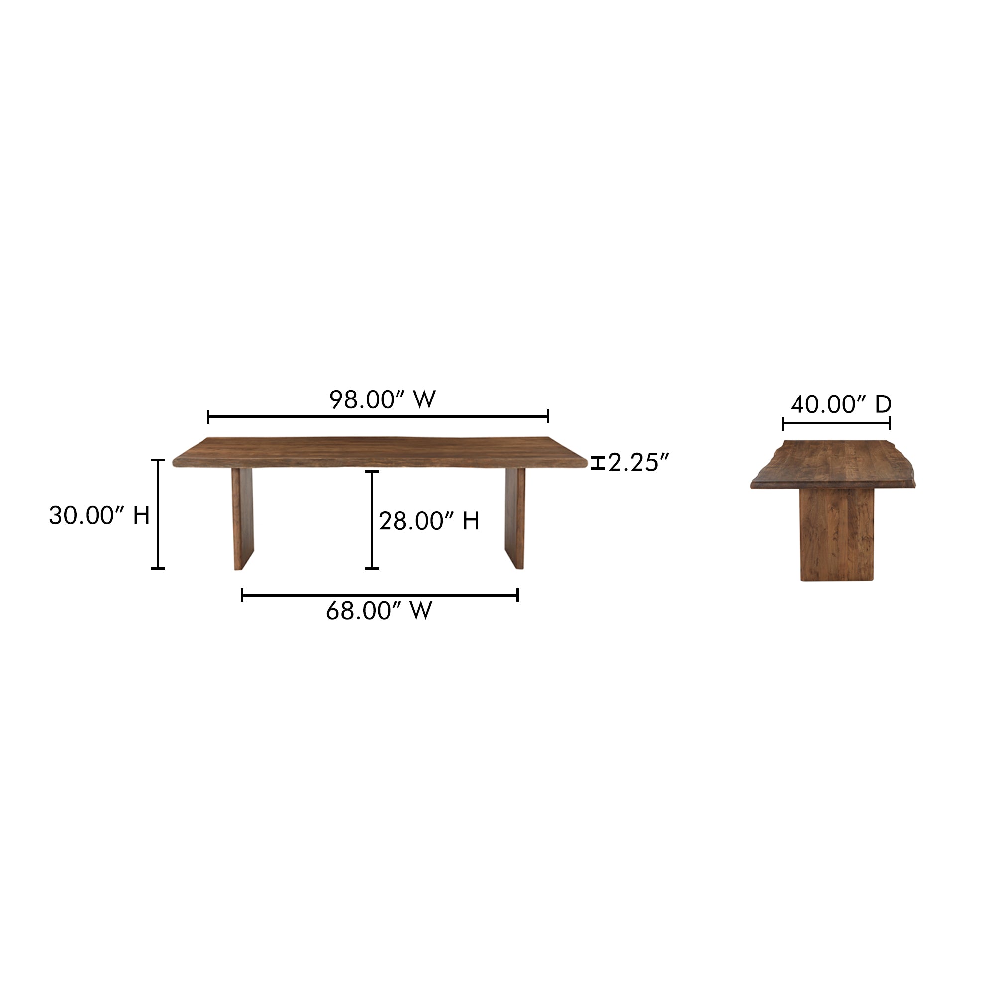 Lila Large Dining Table Brown - Central Designs
