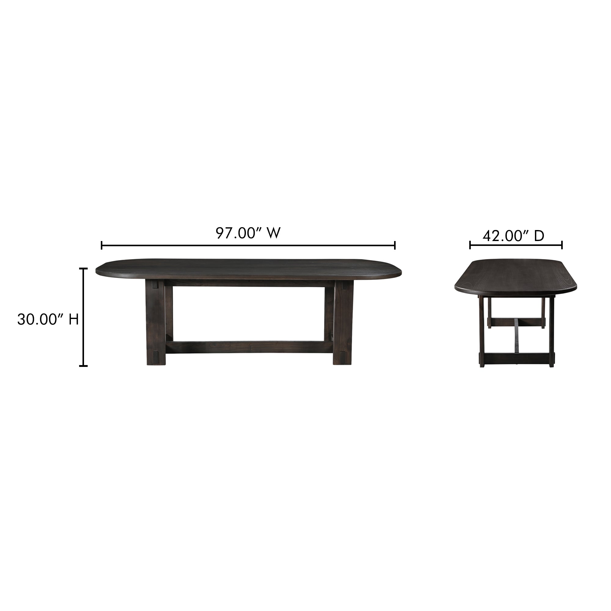 Glenn Oval Dining Table Dark Brown
