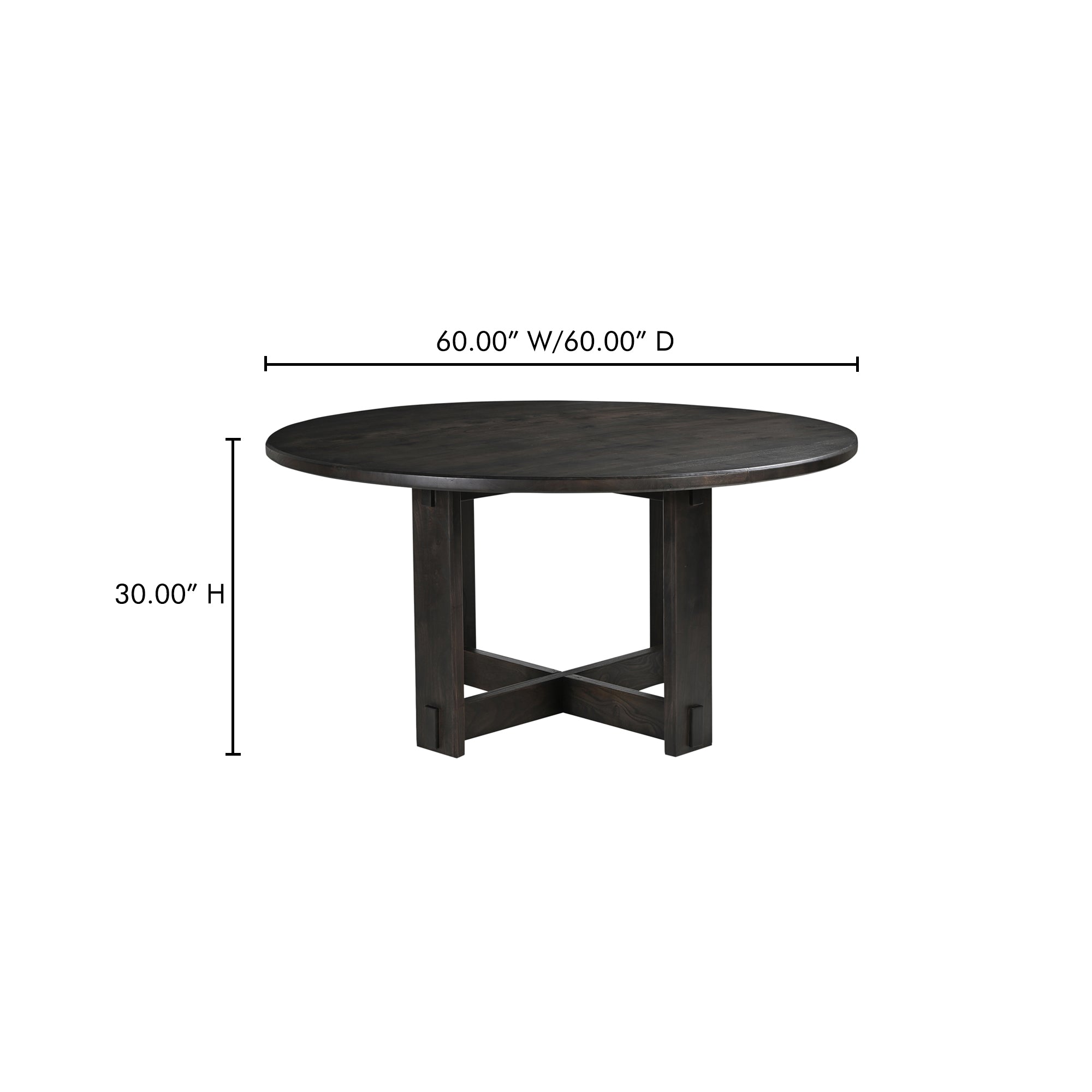 Glenn Round Dining Table Dark Brown