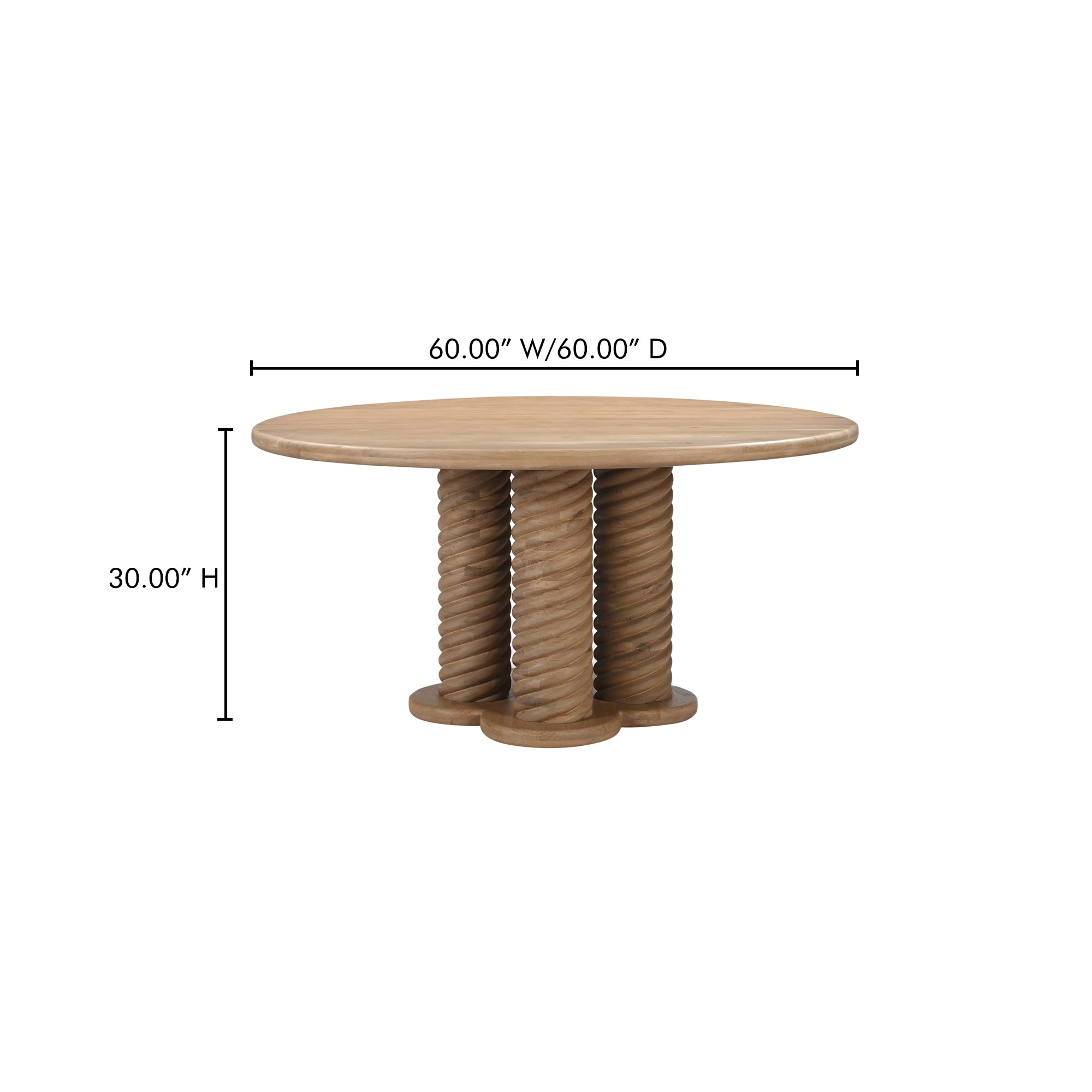 Treccia Round Dining Table Oak