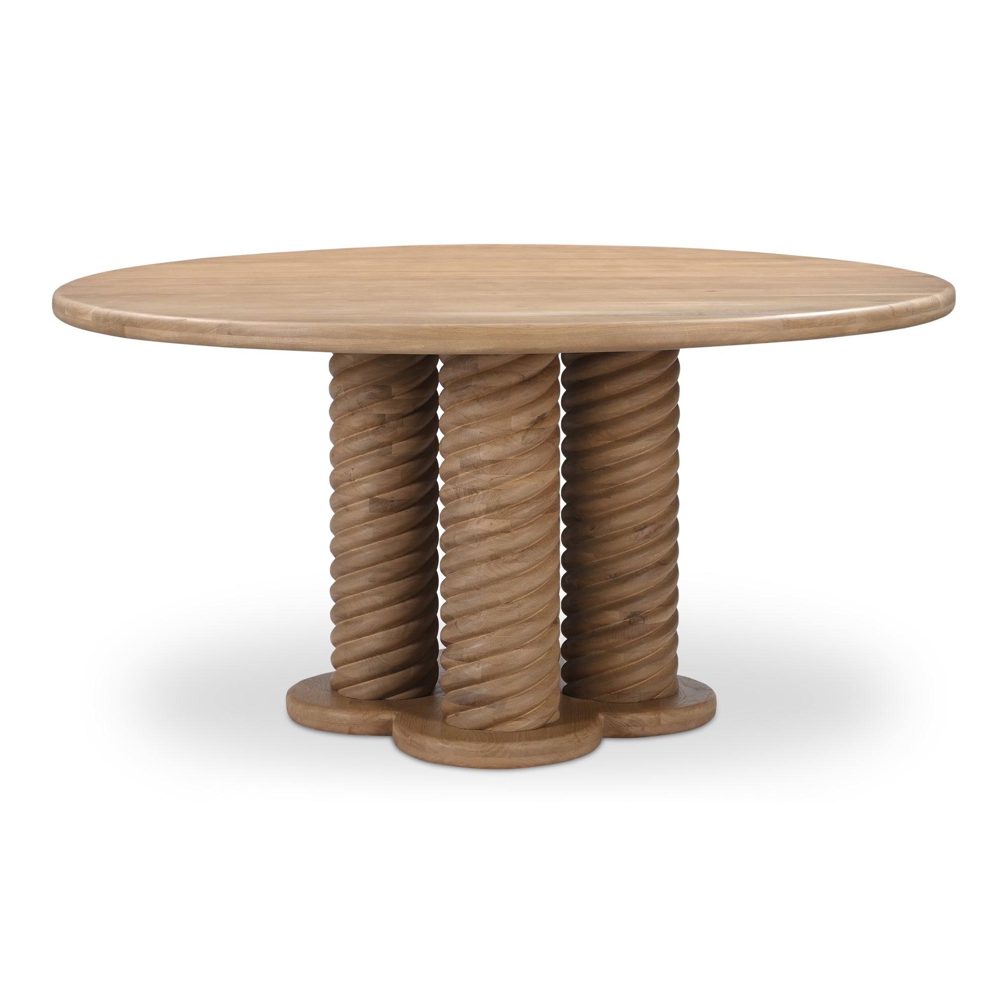 Treccia Round Dining Table Oak