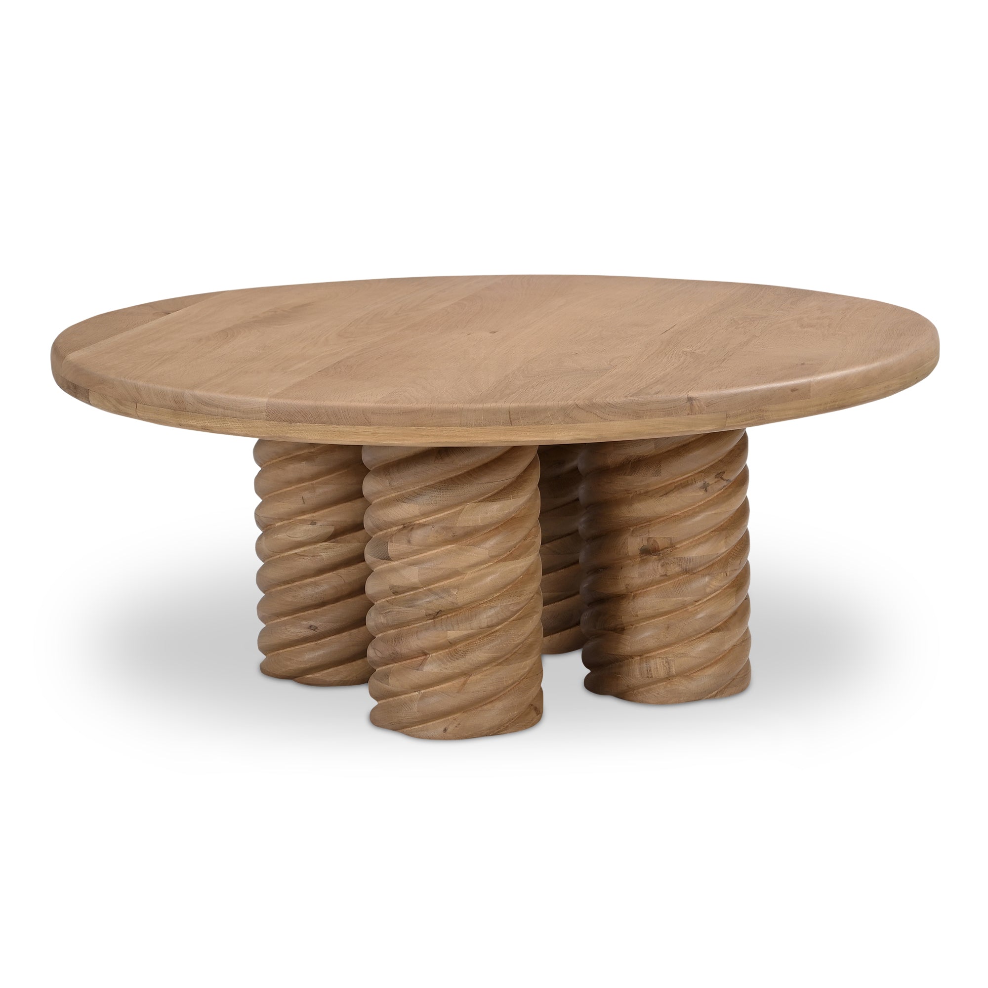 Treccia Round Coffee Table Oak - Central Designs