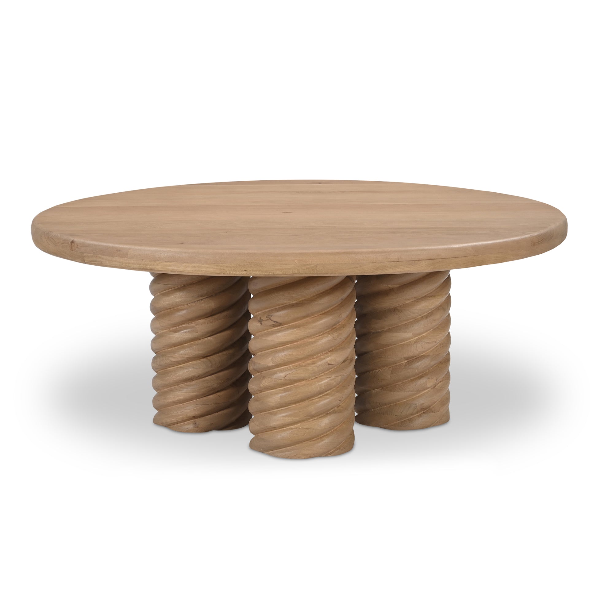 Treccia Round Coffee Table Oak - Central Designs