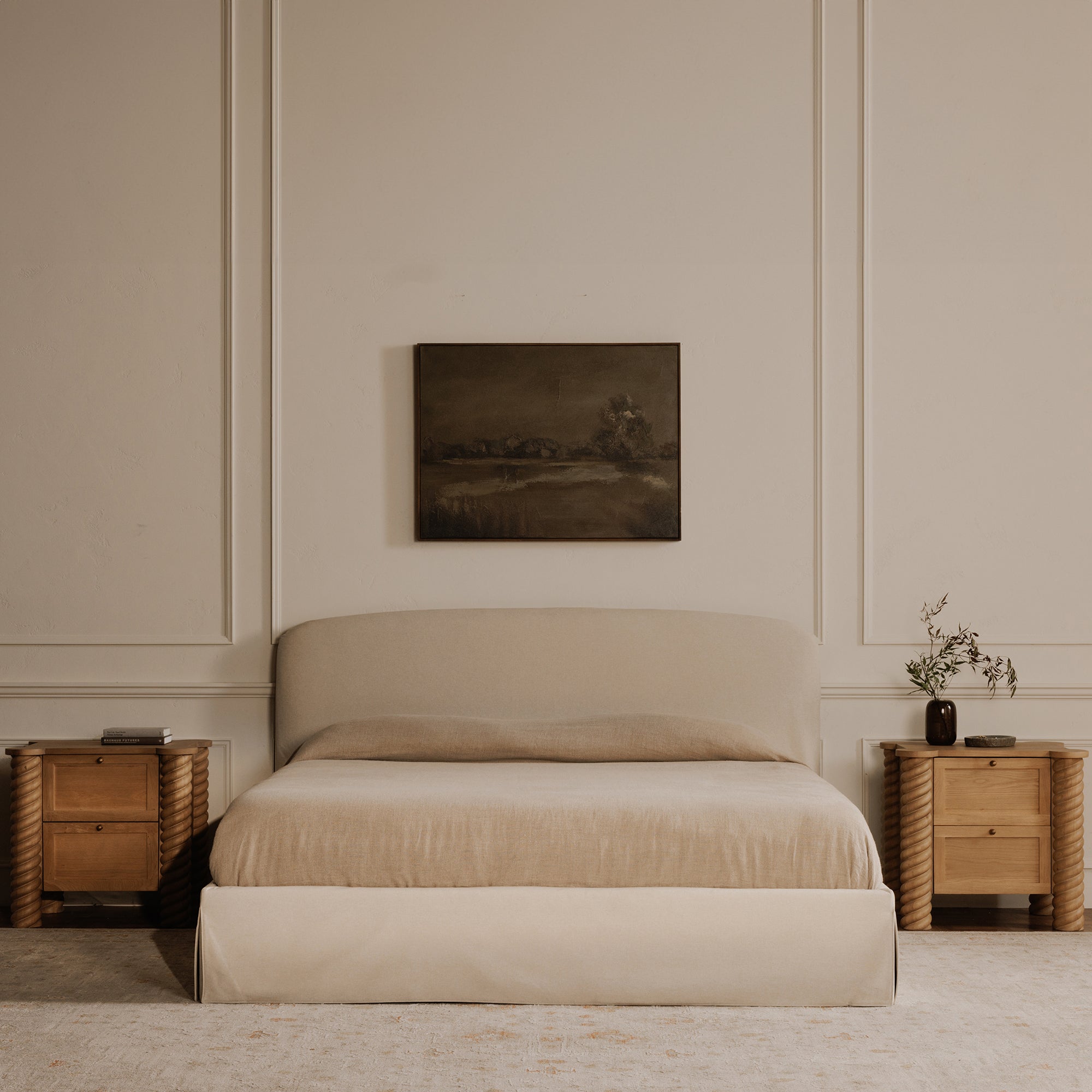 Treccia 2 Drawer Nightstand Oak