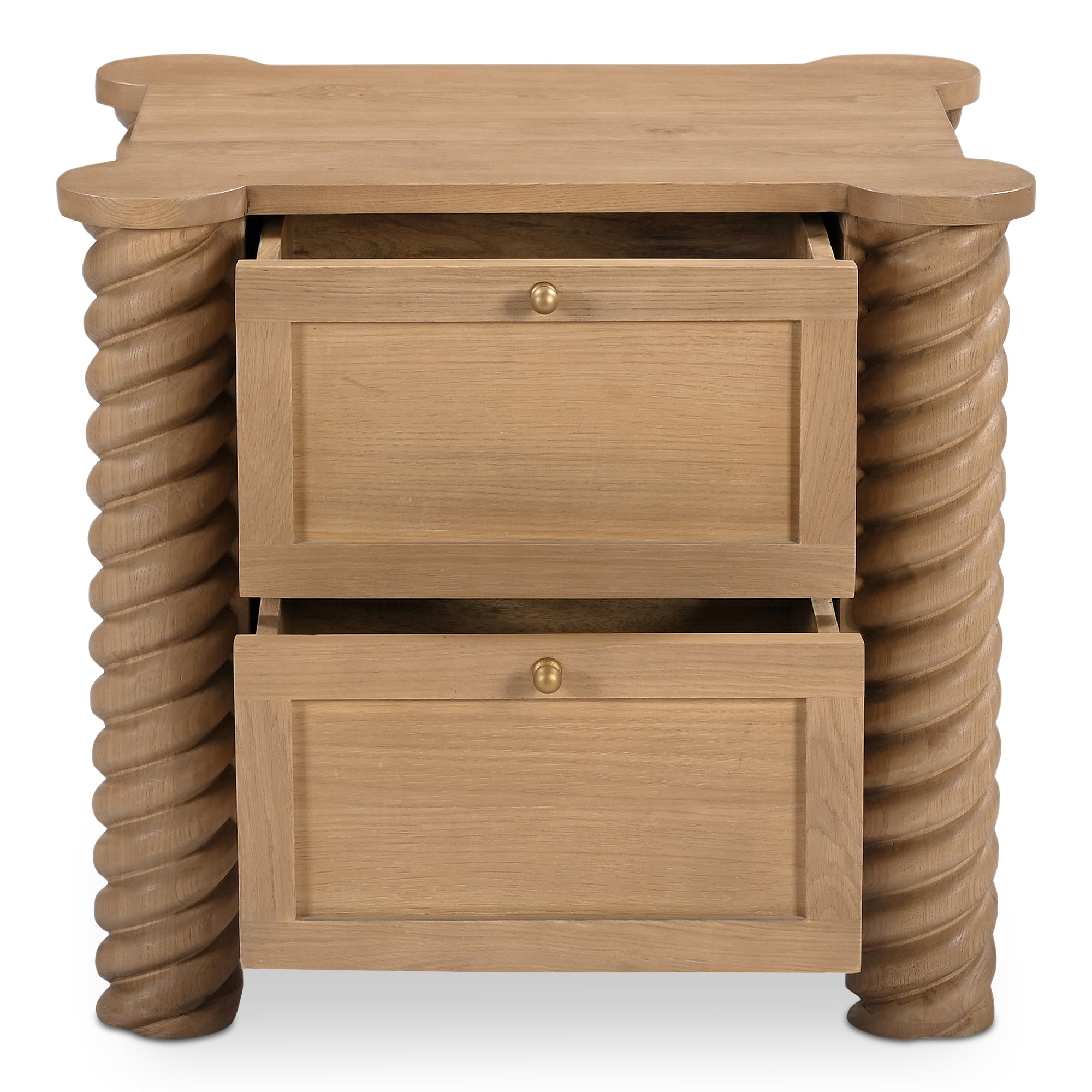 Treccia 2 Drawer Nightstand Oak