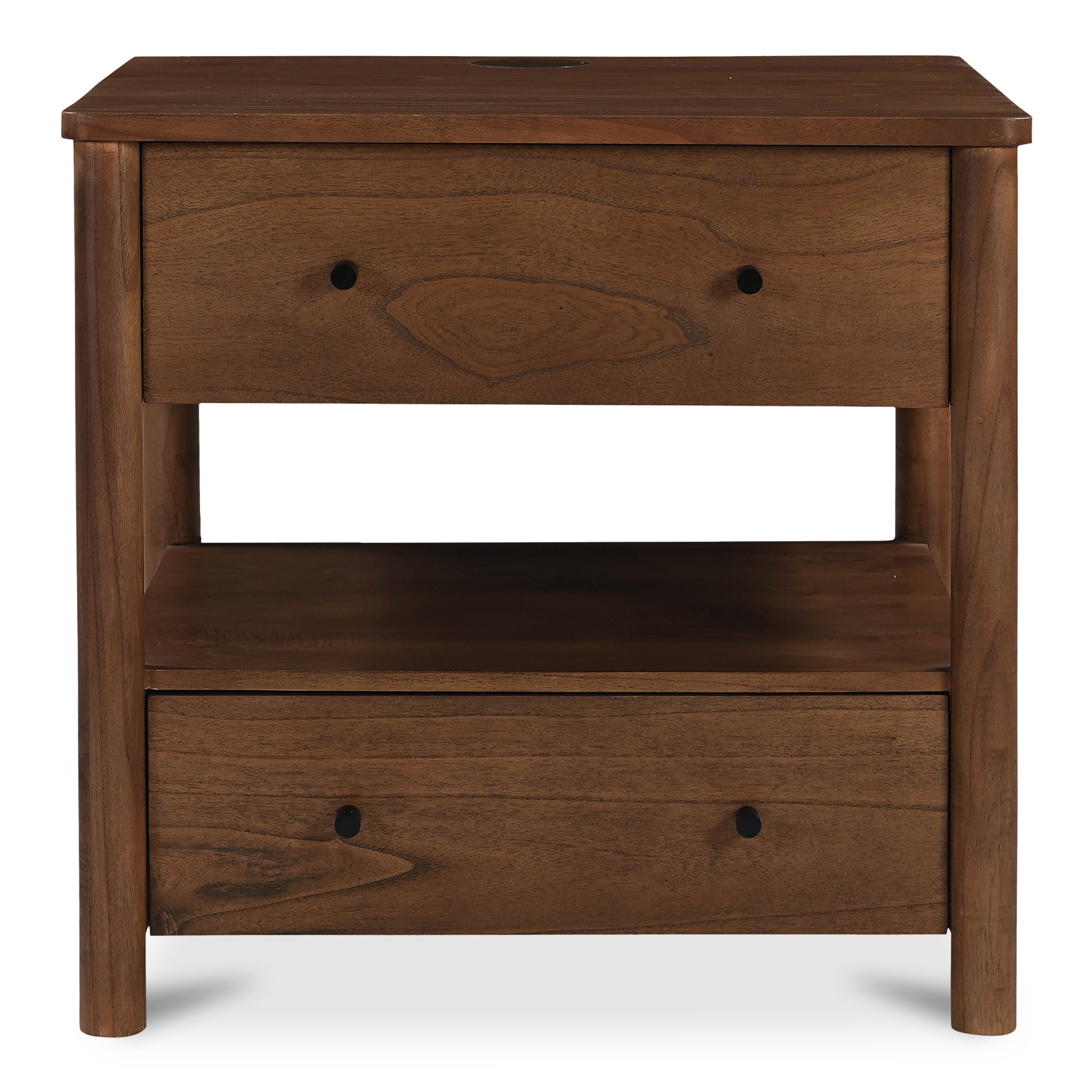 Lottie Charging Nightstand Brown