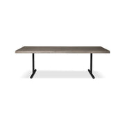 Brooks - Dining Table - T Base - 40" x 116" - Sandblasted Grey Top - Black Base