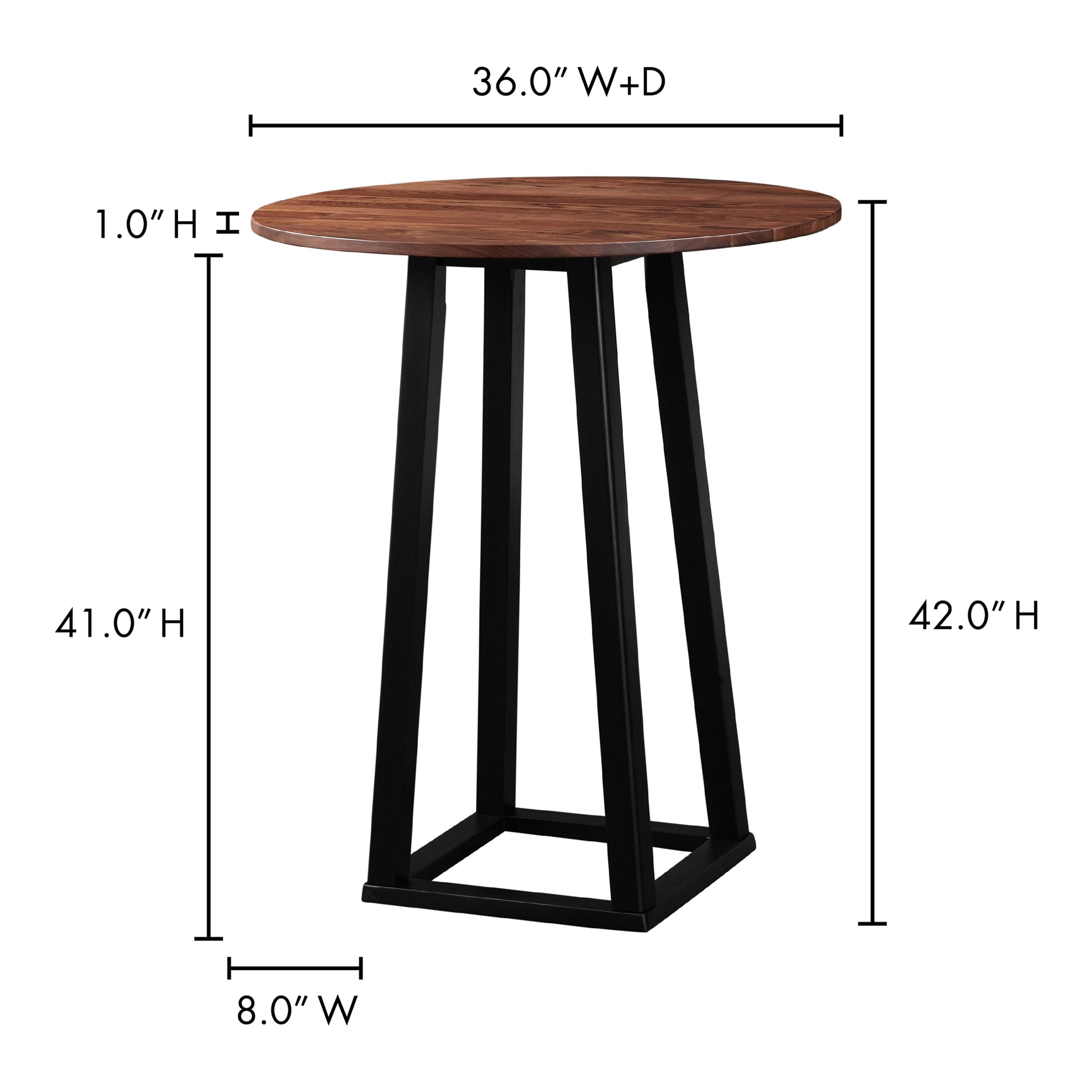 Tri - Mesa Bar Table Brown - Central Designs