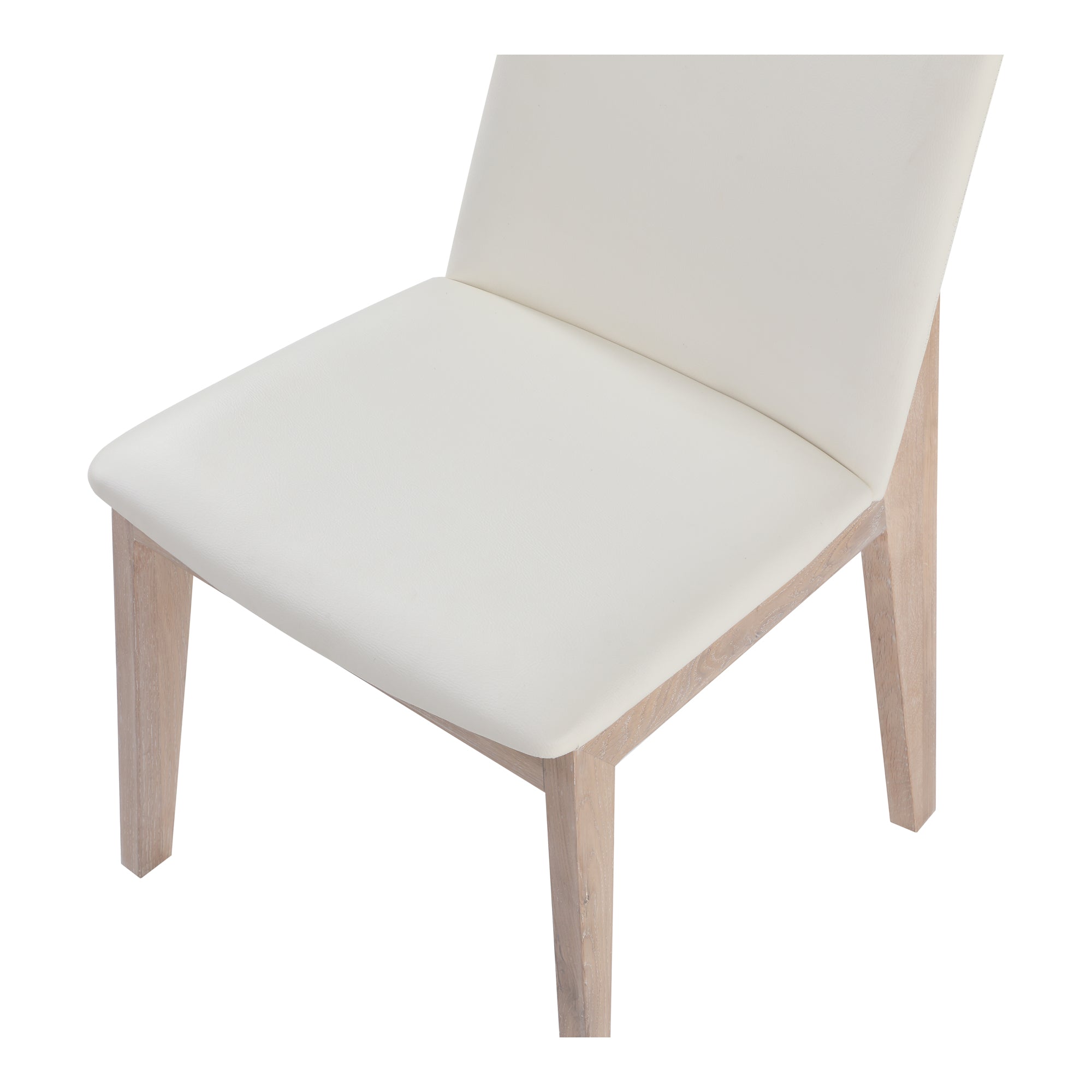 Deco Oak Dining Chair Cream White PVC - Set Of Two