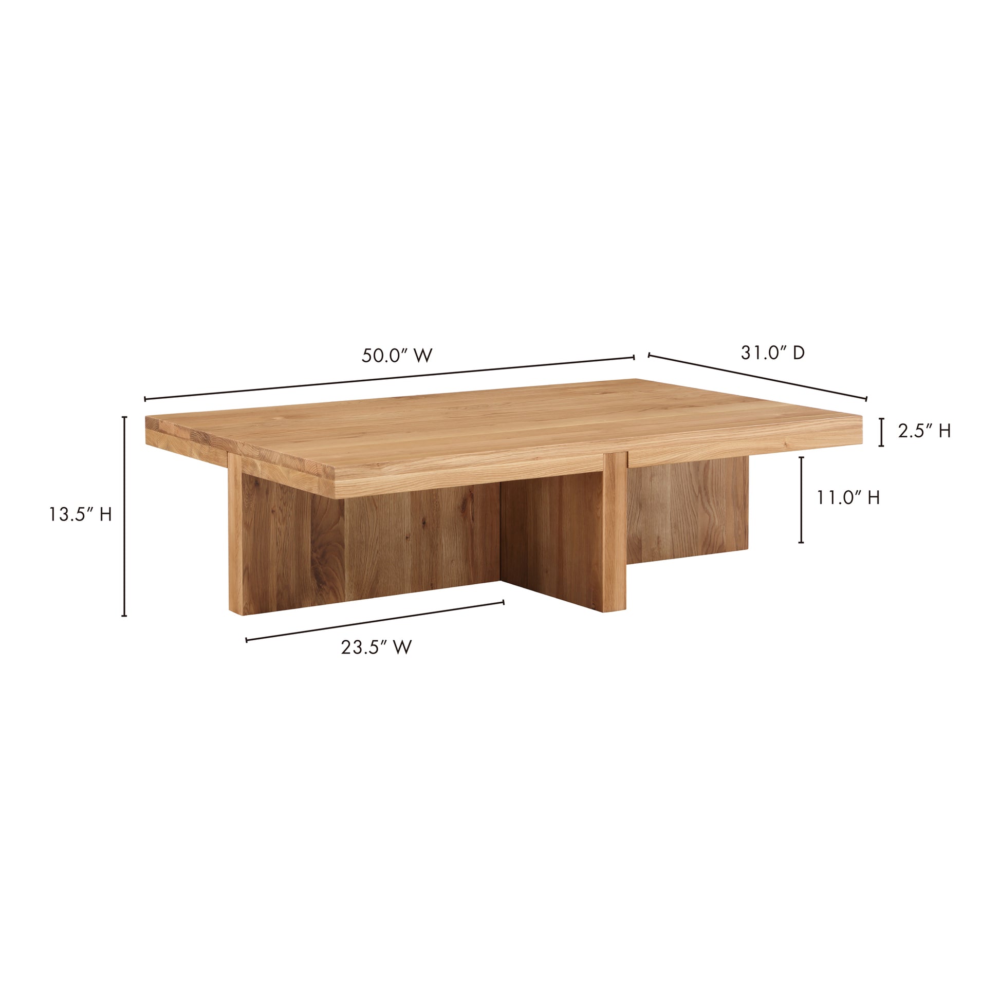 Folke Rectangular Coffee Table Natural - Central Designs
