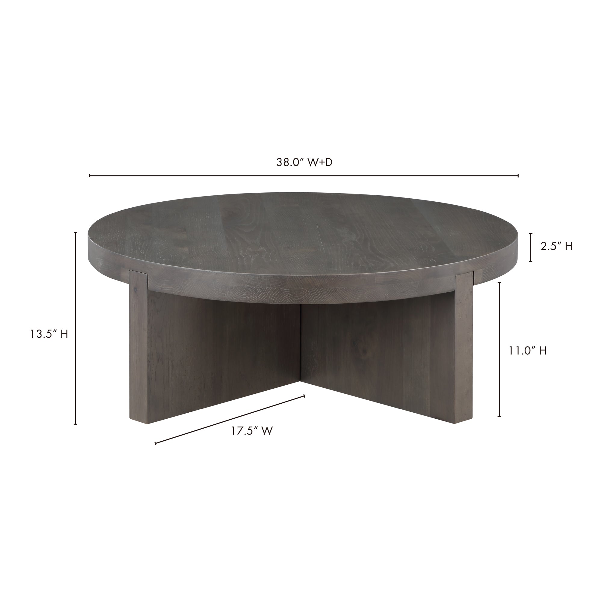 Folke Round Coffee Table Dark Brown - Central Designs