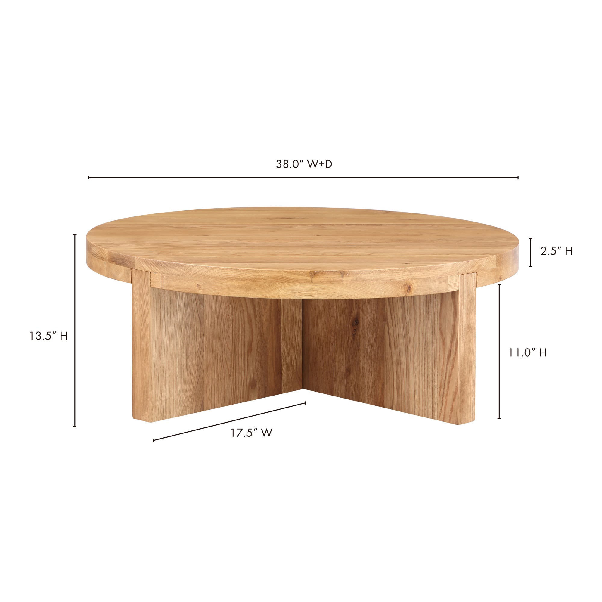 Folke Round Coffee Table Natural Oak - Central Designs