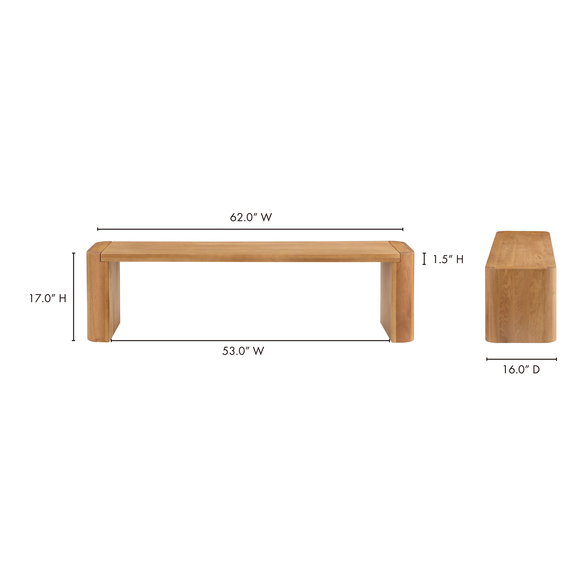 Post Small Dining Bench Natural - Central Designs