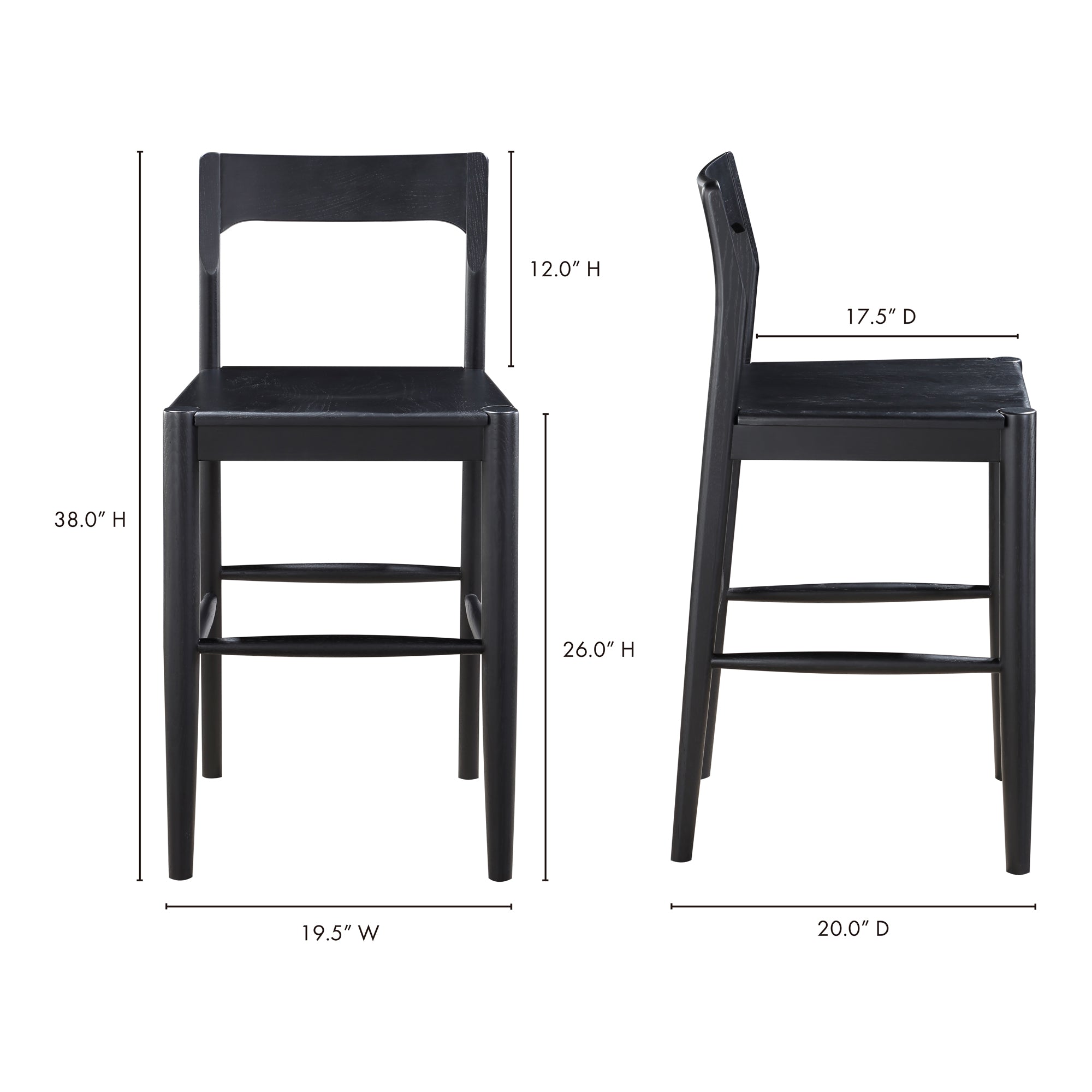 Owing Counter Stool Black - Central Designs