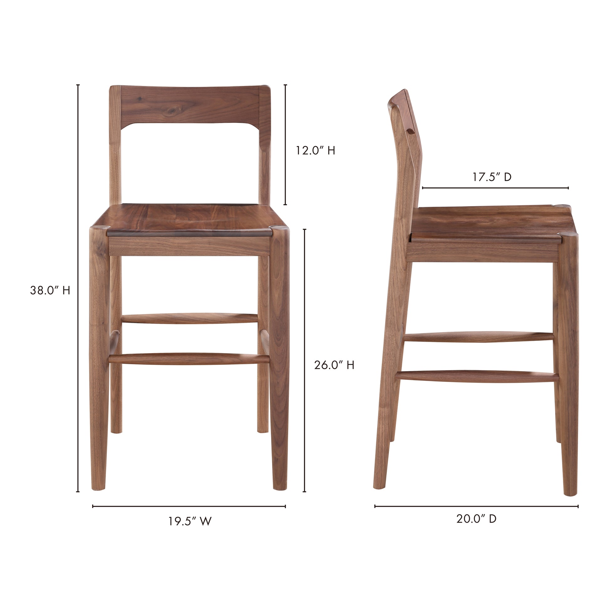 Owing Counter Stool Walnut Brown - Central Designs