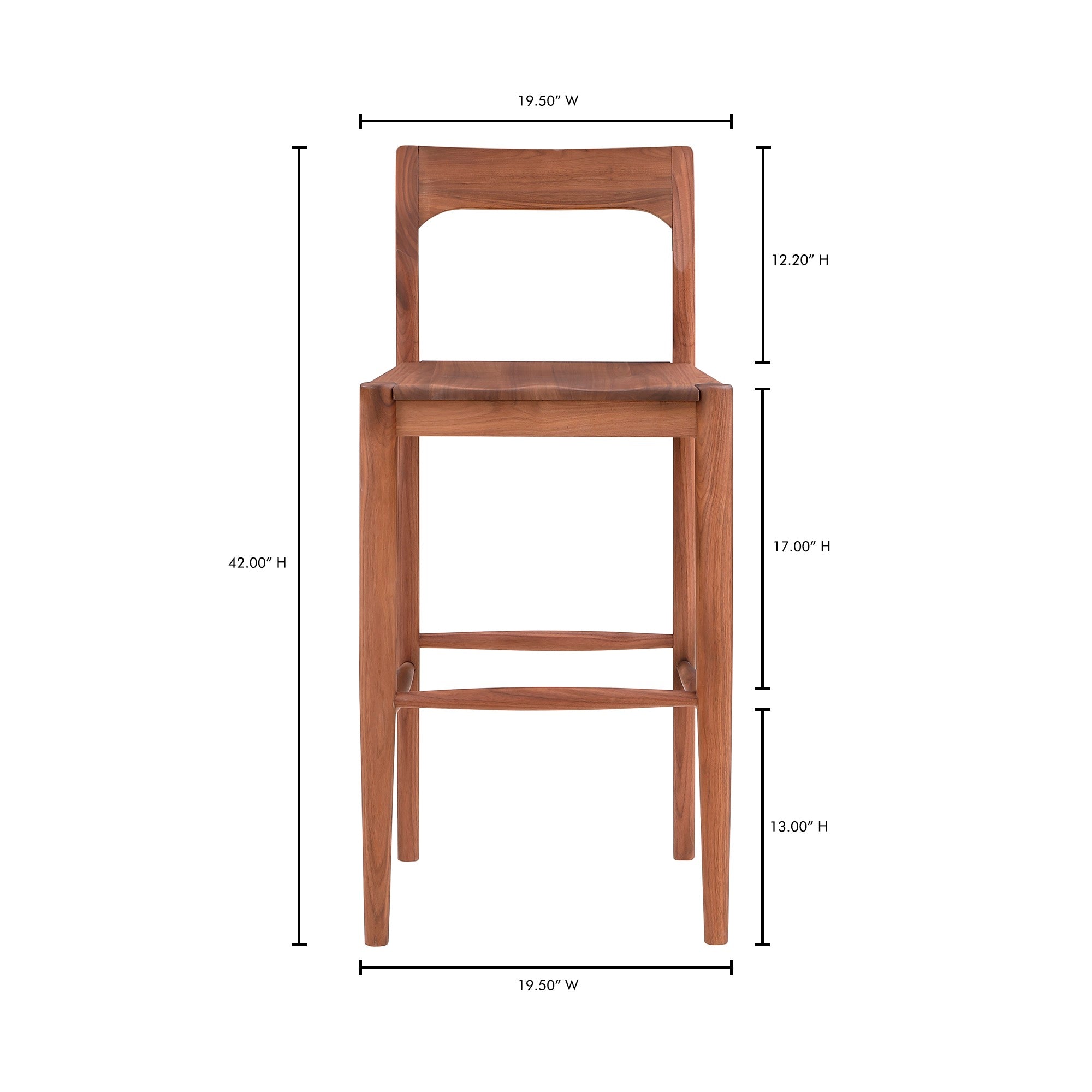 Owing Barstool Walnut Brown - Central Designs