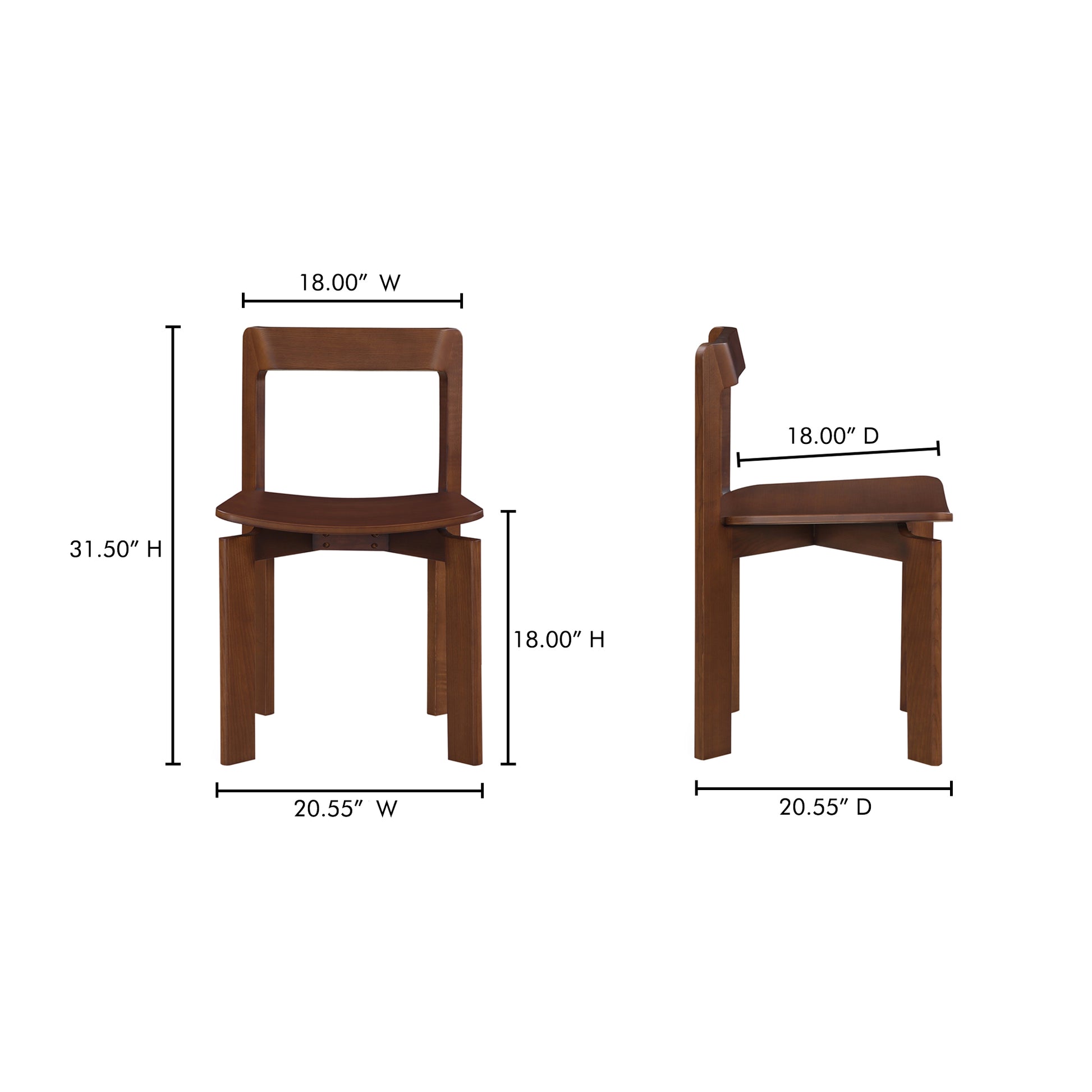 Daifuku Dining Chair Brown – Set Of Two - Central Designs