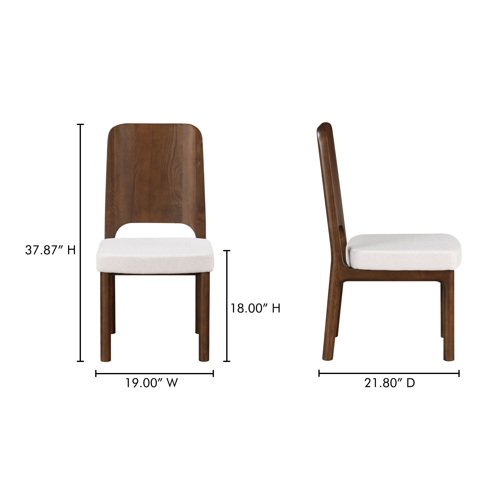 Kerr Dining Chair Walnut-Stained Ash Beige-Set Of Two