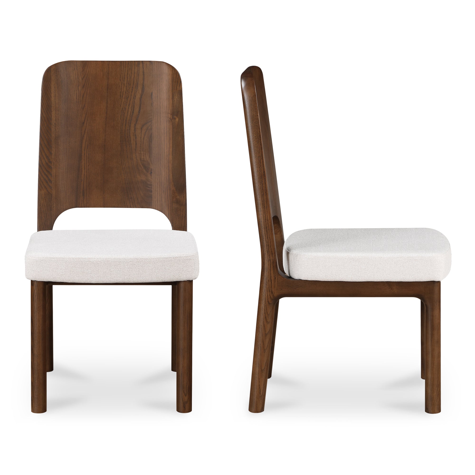 Kerr Dining Chair Walnut-Stained Ash Beige-Set Of Two