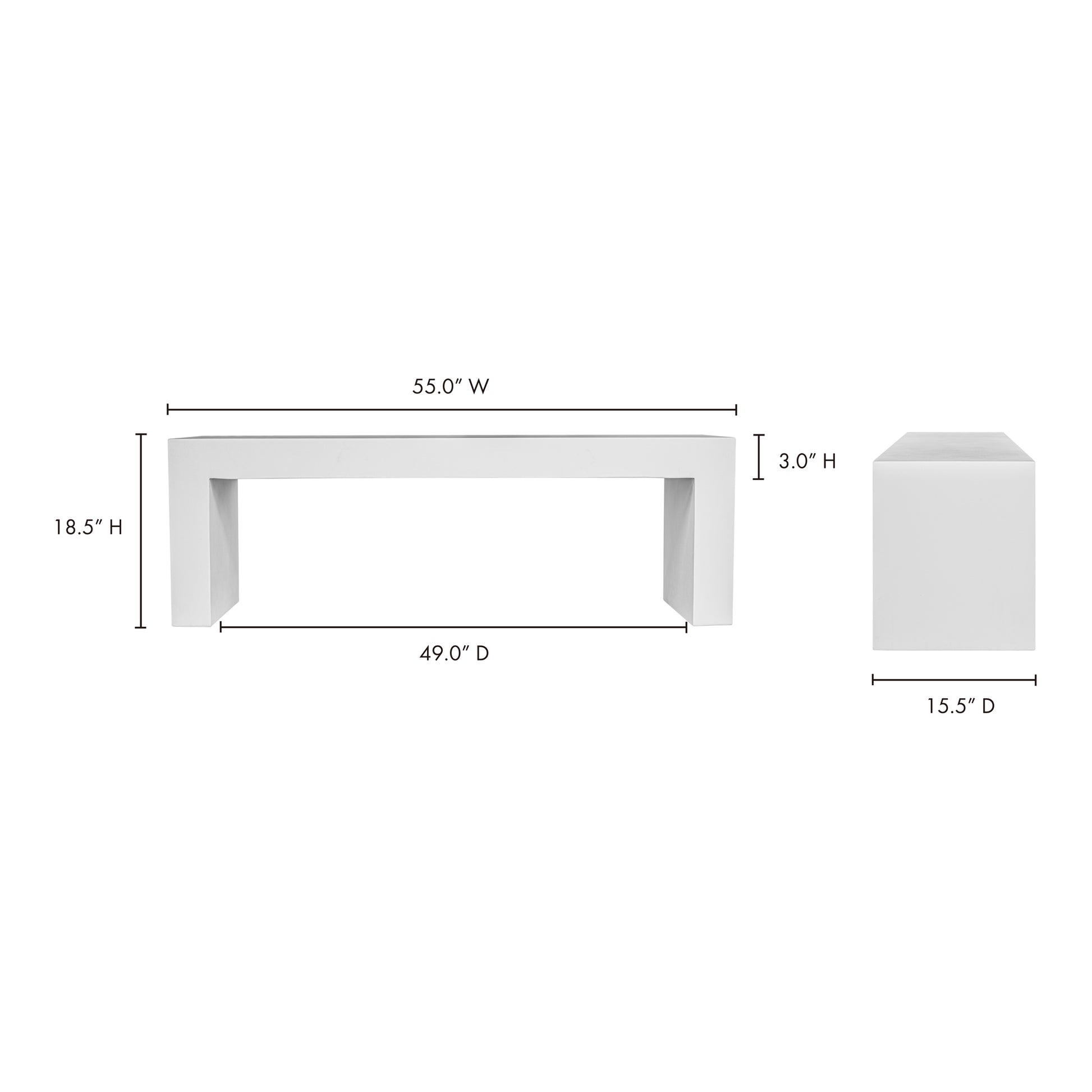 Lazarus Outdoor Bench White - Central Designs
