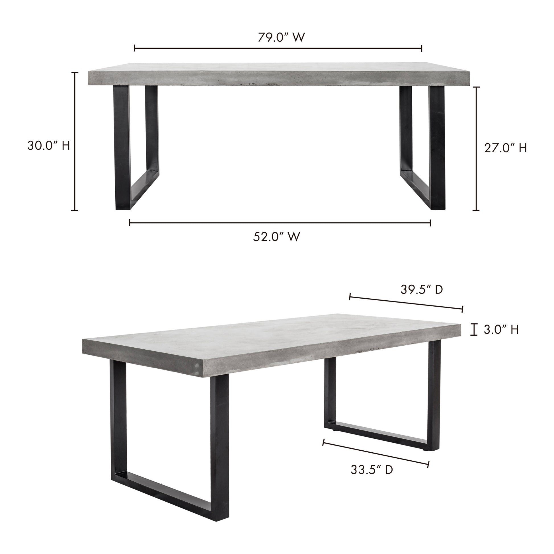 Jedrik Outdoor Dining Table Large Grey - Central Designs
