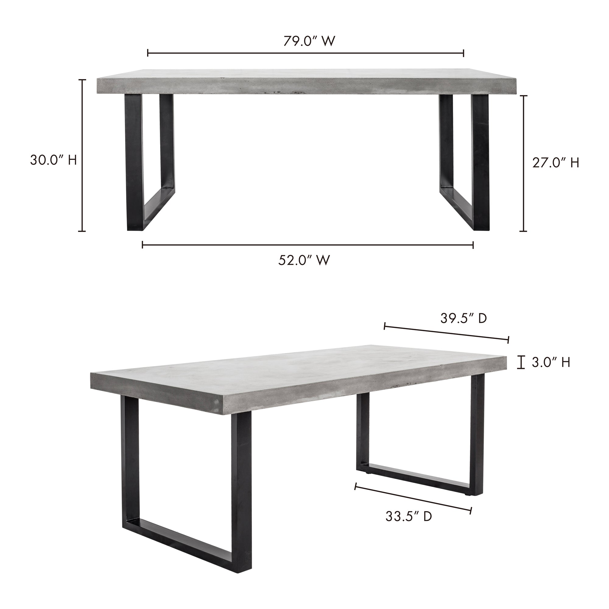 Jedrik Outdoor Dining Table Large Grey - Central Designs