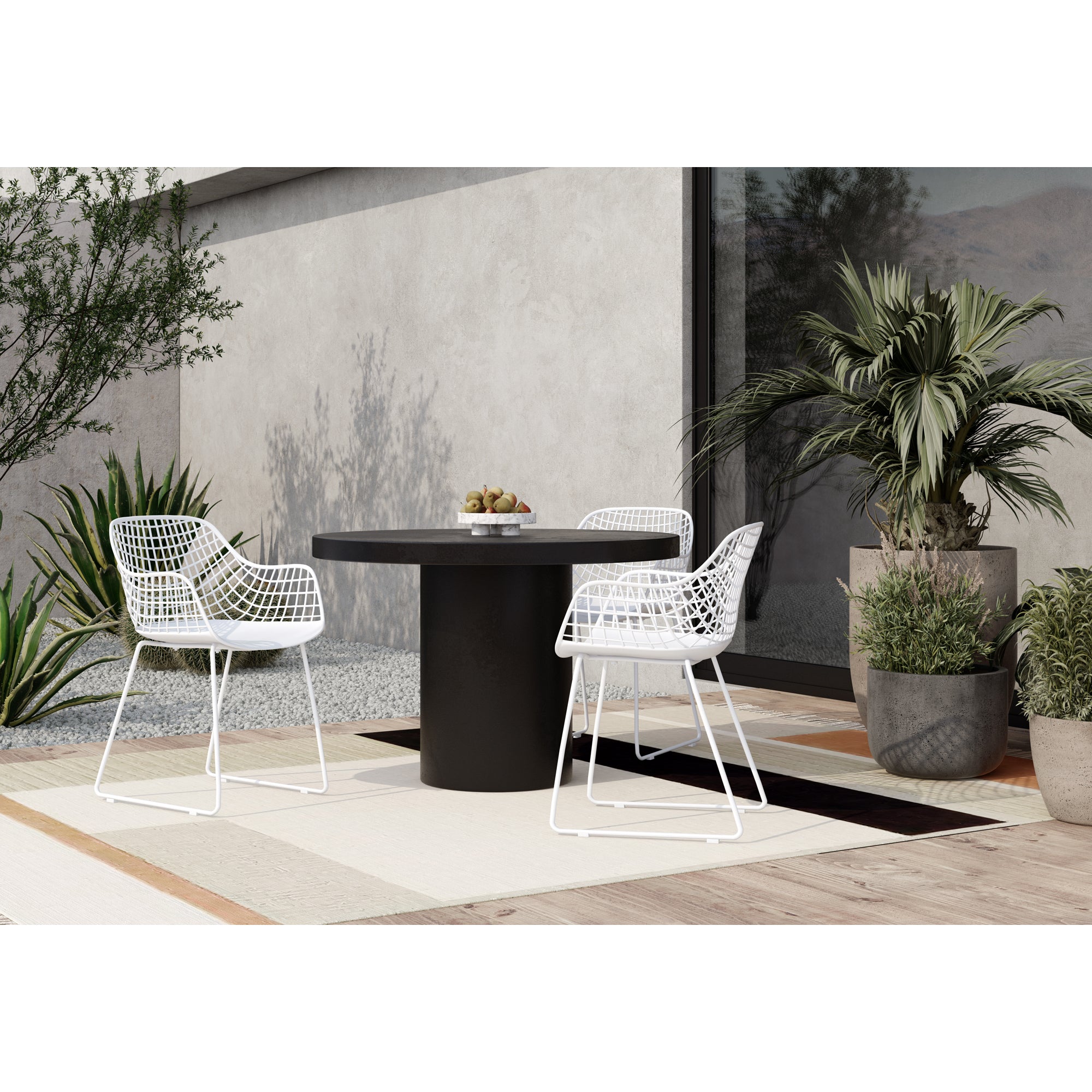 Cassius Round Outdoor Dining Table Black - Central Designs