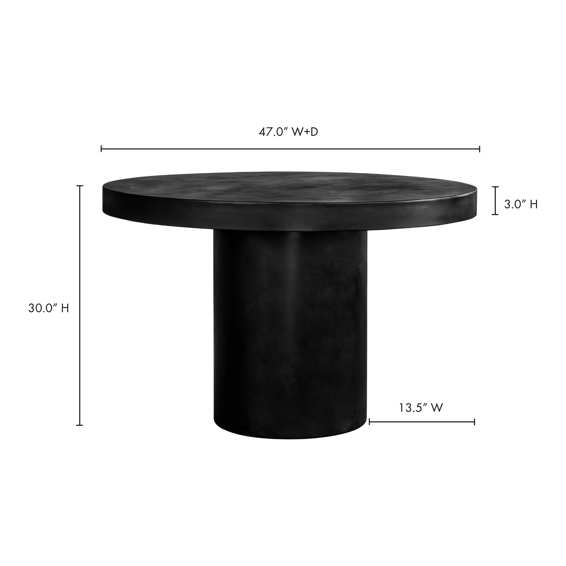 Cassius Round Outdoor Dining Table Black - Central Designs