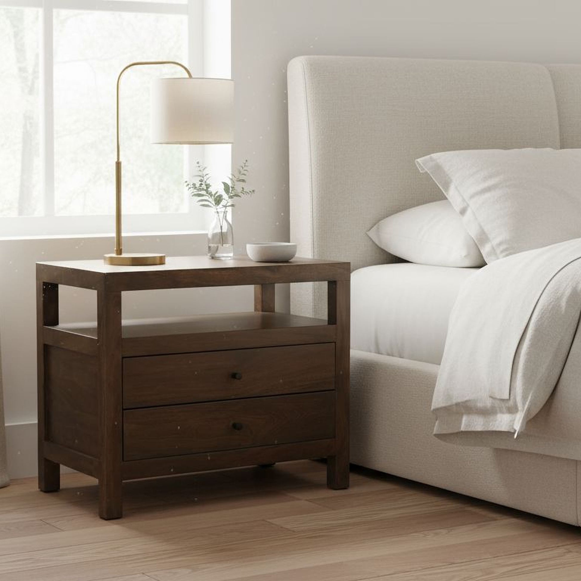 Windsor Nightstand Dark Brown - Central Designs