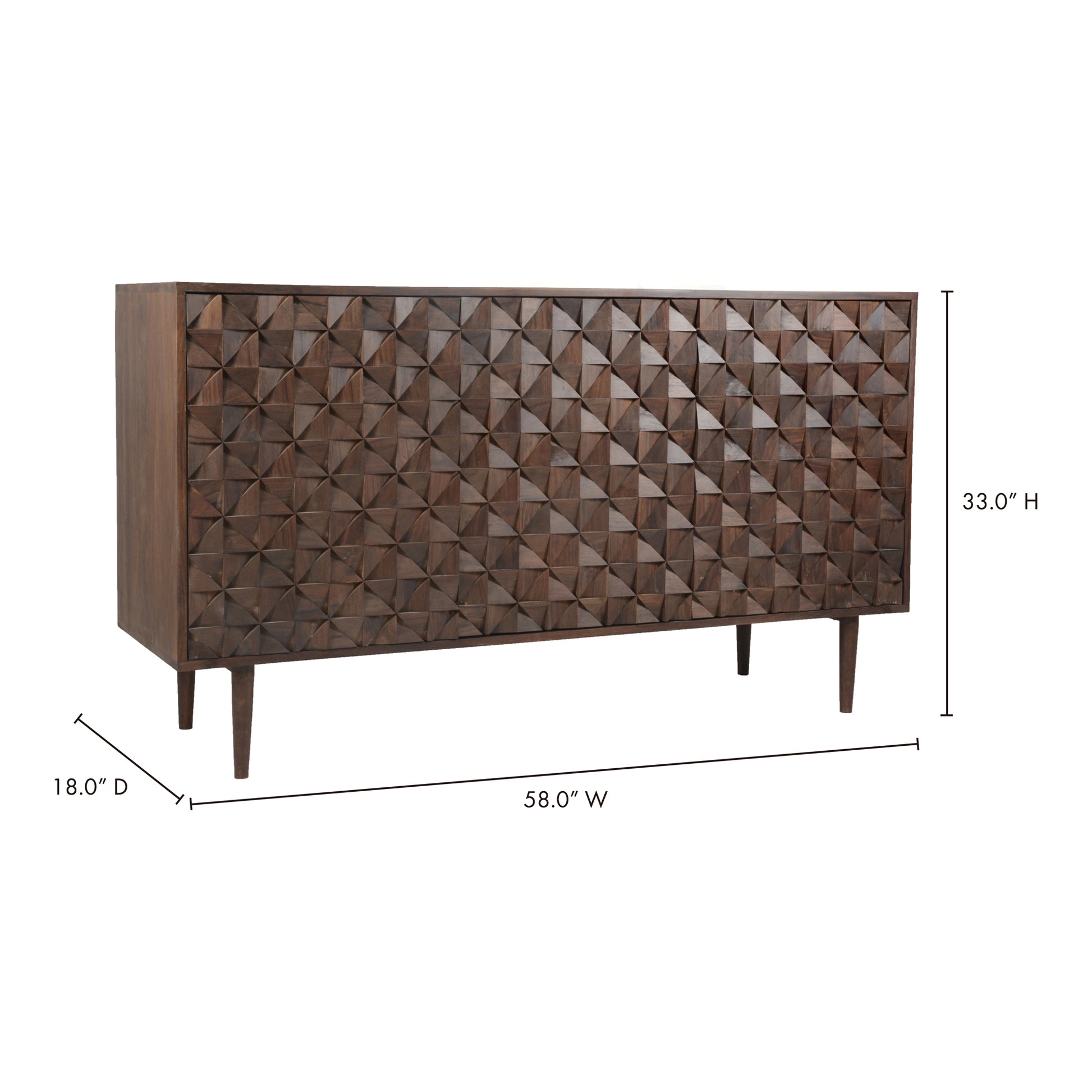 Pablo 3 Door Sideboard Dark Brown - Central Designs