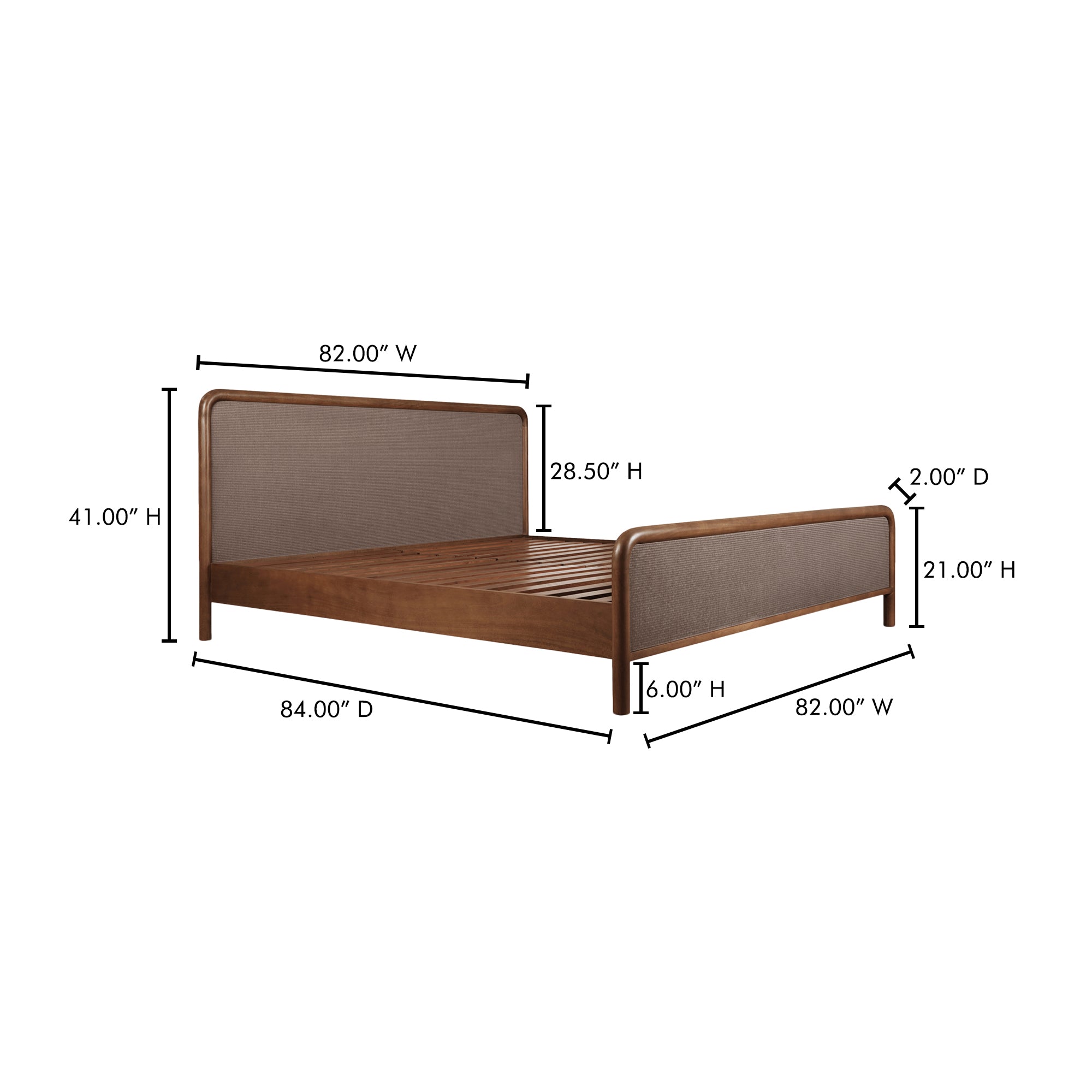 Rye King Bed Warm Brown - Central Designs